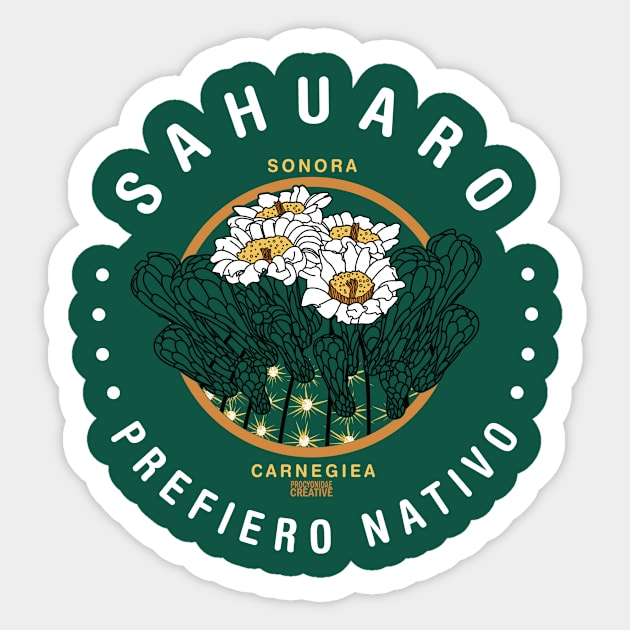 Prefiero Nativo: Sahuaro Sticker by ProcyonidaeCreative